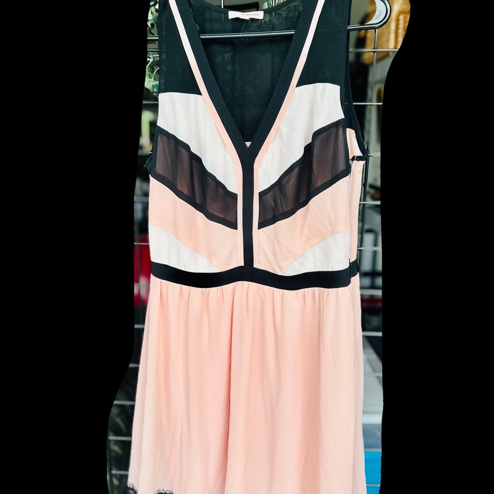 Elegant Black and Pink Dress
